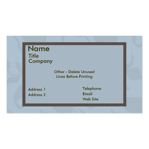 Business/Appointment Card Template-Ornate Vine Business Card Templates (front side)