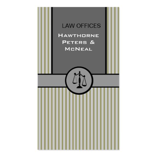 Business Attorney Justice Scale Business Card Template (front side)