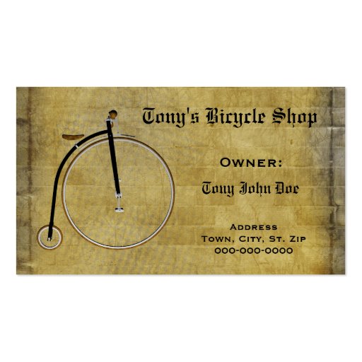 Business Bicycle Repair or Personal Card Business Cards (front side)