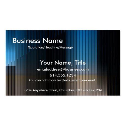 Business Blue, Brown & Black Stripes Business Card (front side)
