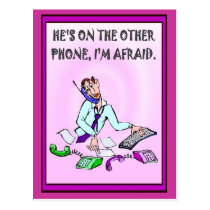 Business buddies, He's on the other phone Postcard