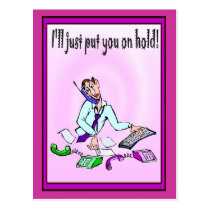 Business buddies, I'll just put you on hold Postcard