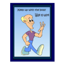 Business buddies, Keep up with the boss, Postcard