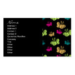 Business Candy Butterflies On Black Business Card Templates