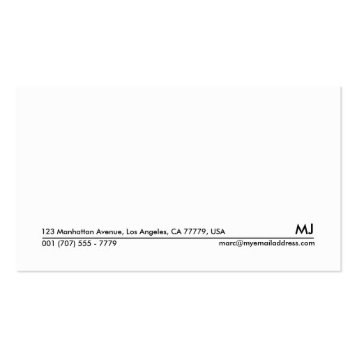 Business Card 006 - Bold Plain, Black / White (back side)