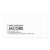 Business Card 006 - Bold Plain, Black / White