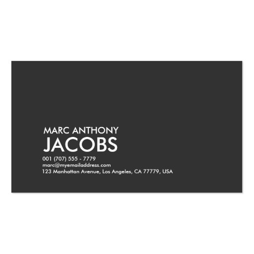 Business Card 006a - Bold Plain, Grey / White (front side)