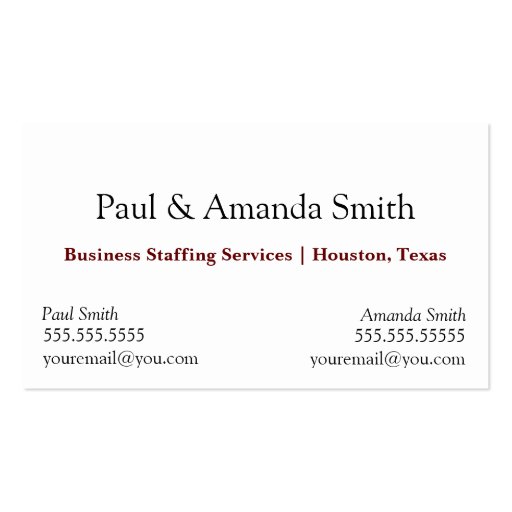 Business Card - 2 names (front side)