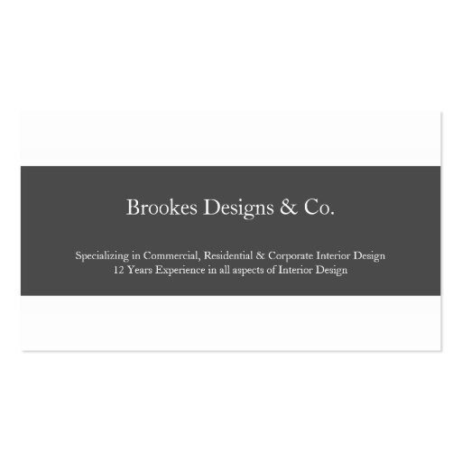 Business Card | About |blk (back side)