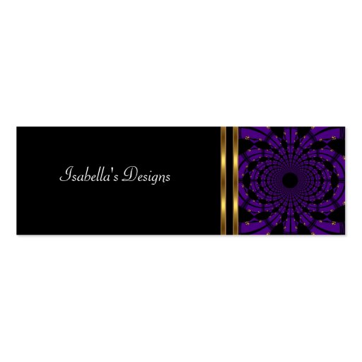 Business Card Abstract Purple Gold Skinny