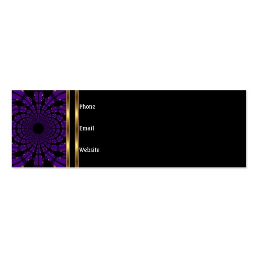 Business Card Abstract Purple Gold Skinny (back side)