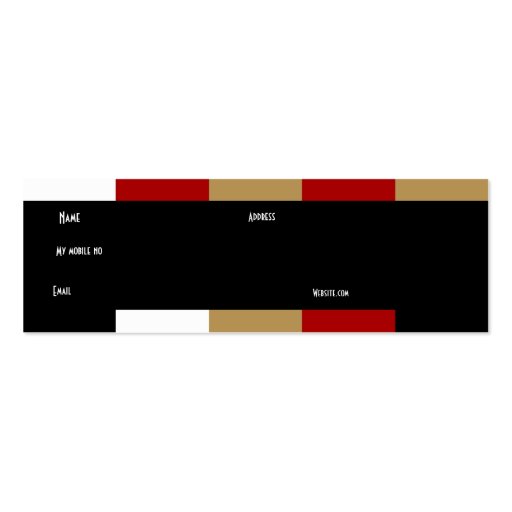 Business Card Abstract Red Black White Tan Geo (back side)