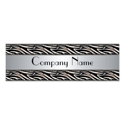 Business Card Animal Print Silver Skinny (front side)