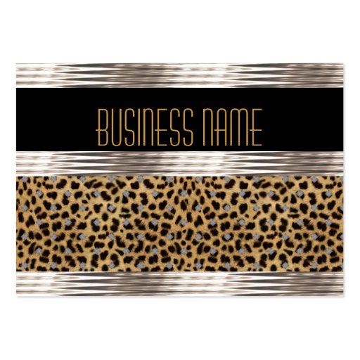 Business Card Art Deco Black Leopard Skin (front side)