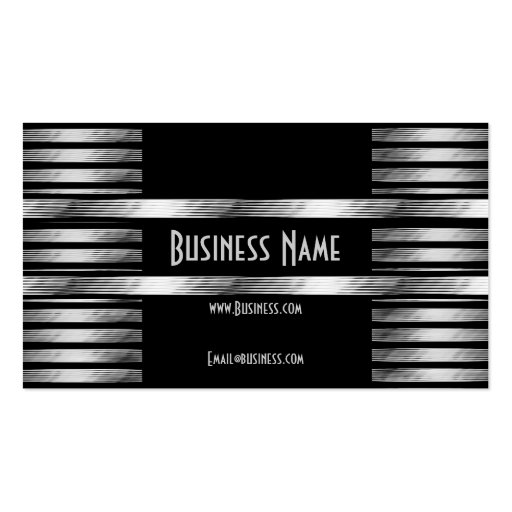 Business Card Art Deco Black Silver