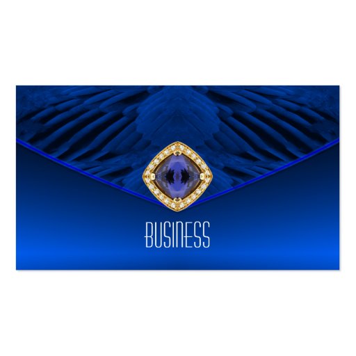 Business Card Art Deco Blue Diamond Jewel (front side)