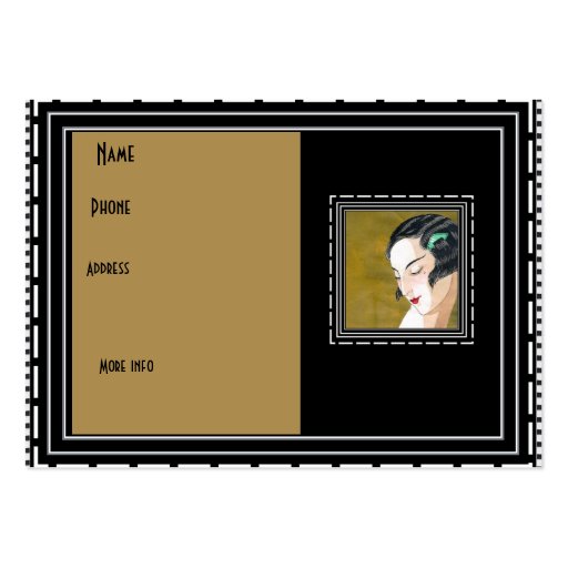 Business Card Art Nouveau Deco Fashion Elegant (back side)