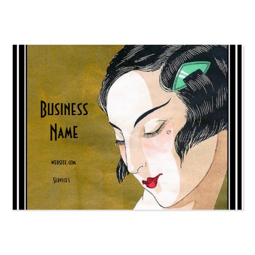 Business Card Art Nouveau Deco Fashion Elegant Business Card Template (front side)