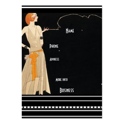 Business Card Art Nouveau Deco Fashion Elegant (back side)