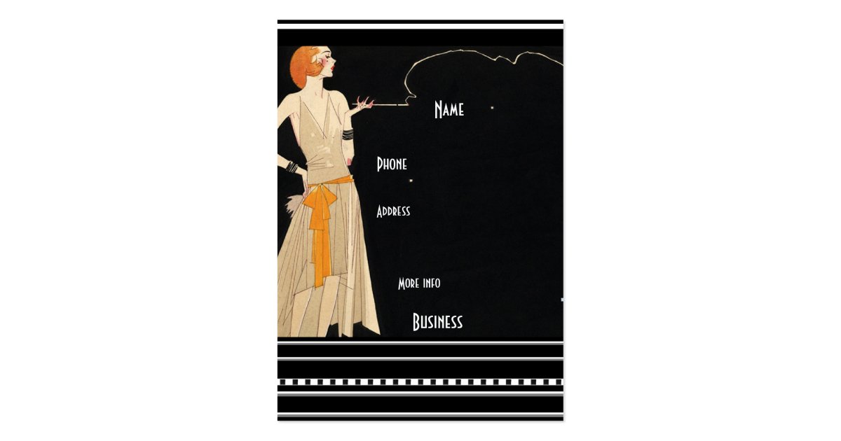 Business Card Art Nouveau Deco Fashion Elegant Zazzle