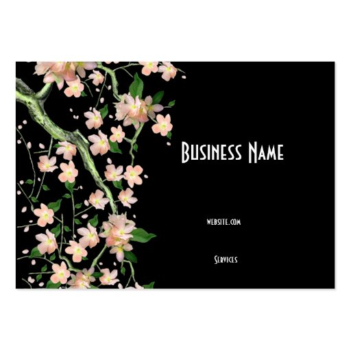 Business Card Asian Japanese Peach Blossom (front side)