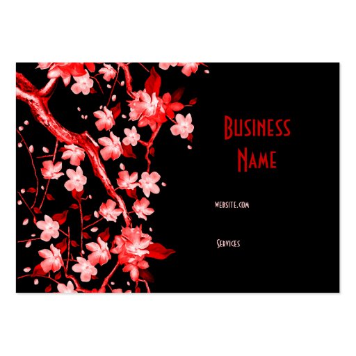 Business Card Asian Japanese Red Blossom (front side)