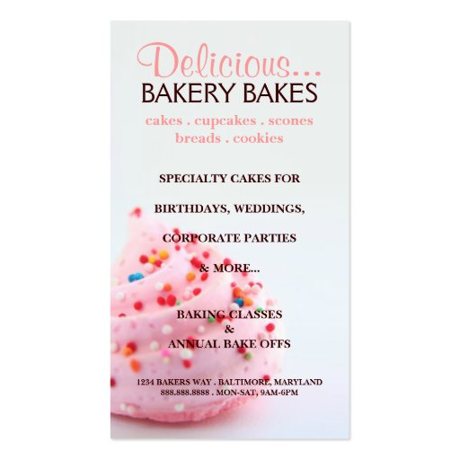 Business Card | Bakery |bluepink (front side)