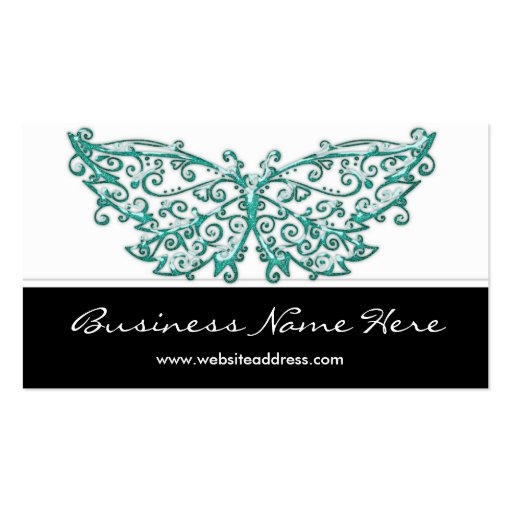 Business Card :: Beautiful Turquoise Butterfly (front side)