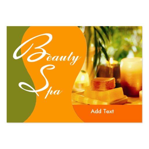 Business Card Beauty Health Spa Salon Green Yellow (front side)