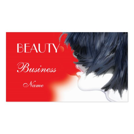 Business Card Beauty Red Black White