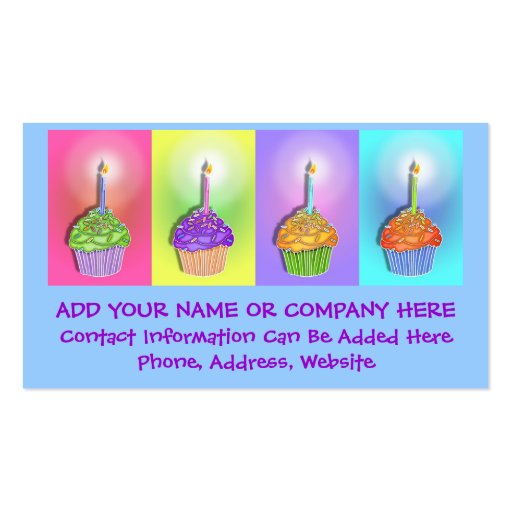 Business Card - Birthday Cupcakes (front side)