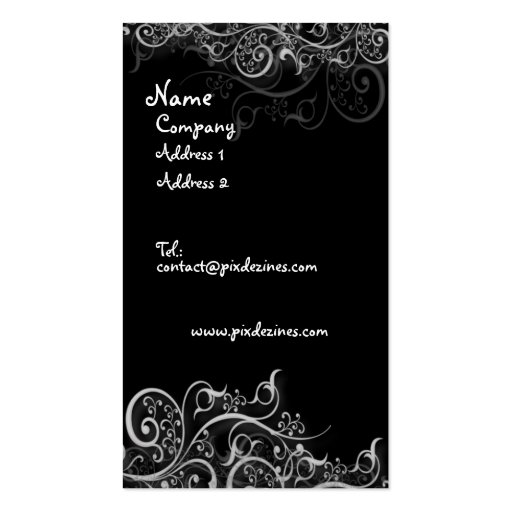 business card black and white swirls