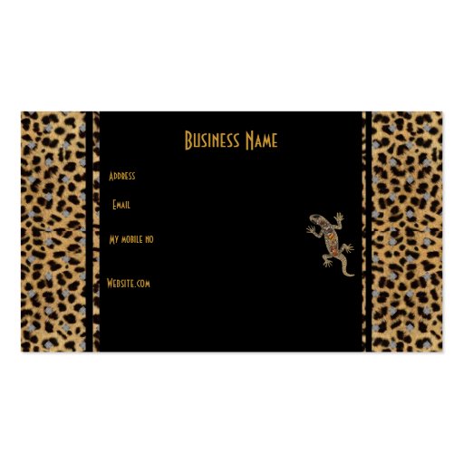 Business Card Black Animal Lizard Jewel (back side)