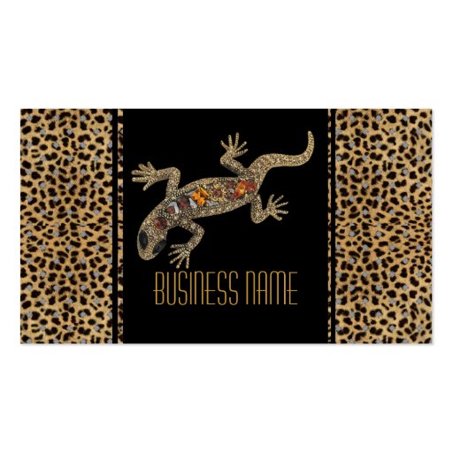 Business Card Black Animal Lizard Jewel (front side)