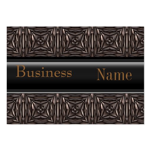 Business Card Black Brown Metal look Embossed (front side)