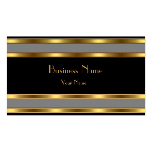 Business Card Black Gold grey Stripe