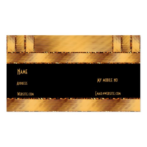Business Card Black Gold Ripple (back side)