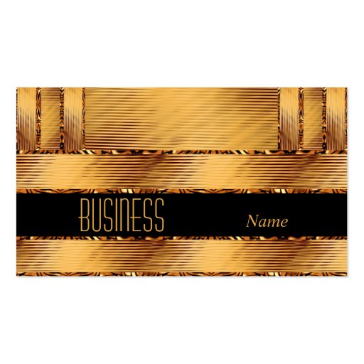 Business Card Black Gold Ripple