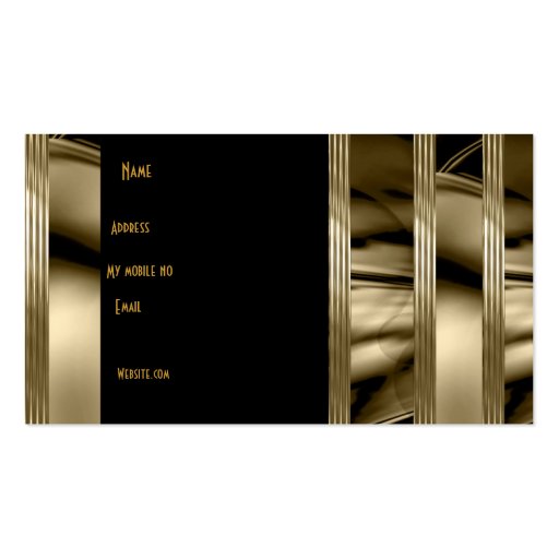 Business Card Black Old Gold Art Deco Floral (back side)