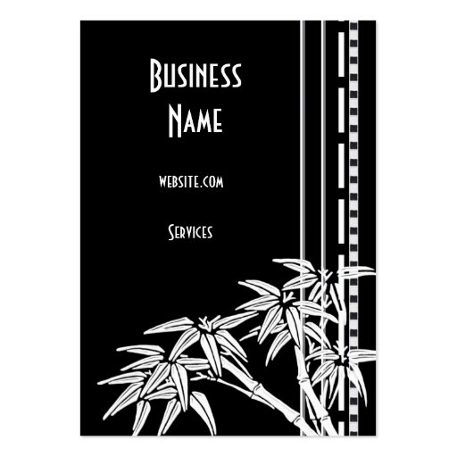 Business Card Black White Asian Bamboo (front side)