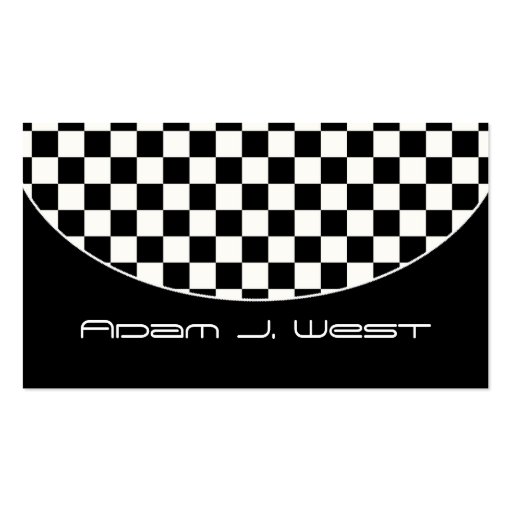 Business Card :: Black & White Checkered D2 (front side)