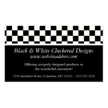 Business Card :: Black & White Checkered Design