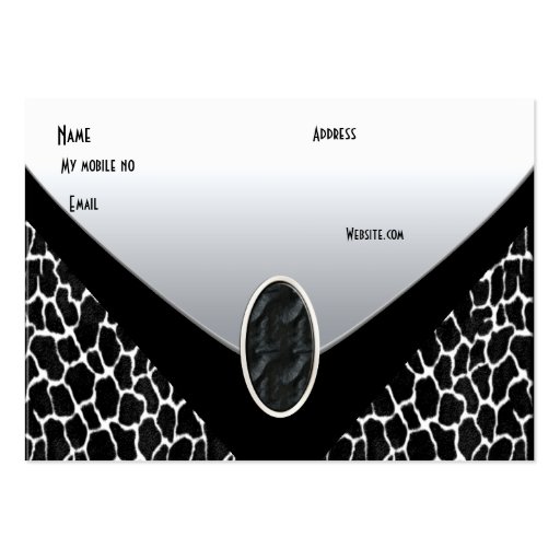 Business Card Black White Cow Purse (back side)