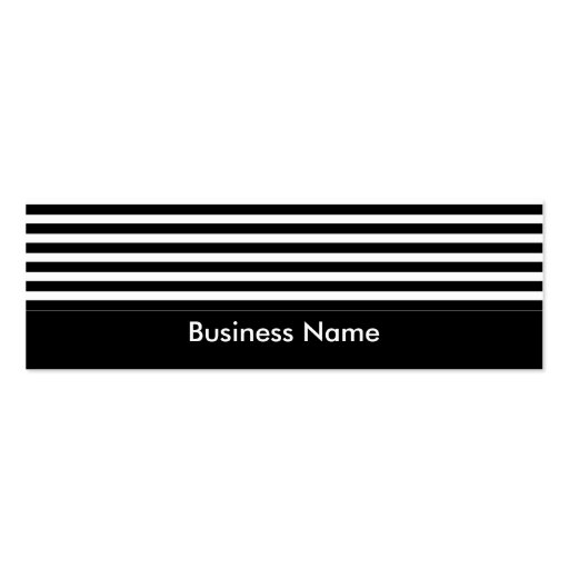 Business Card Black & White Stripes Skinny (front side)