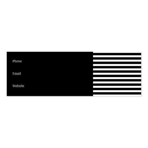 Business Card Black & White Stripes Skinny (back side)
