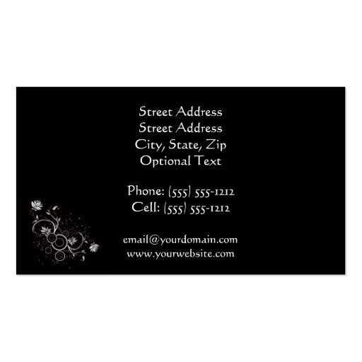Business Card Black with White and Purple (back side)