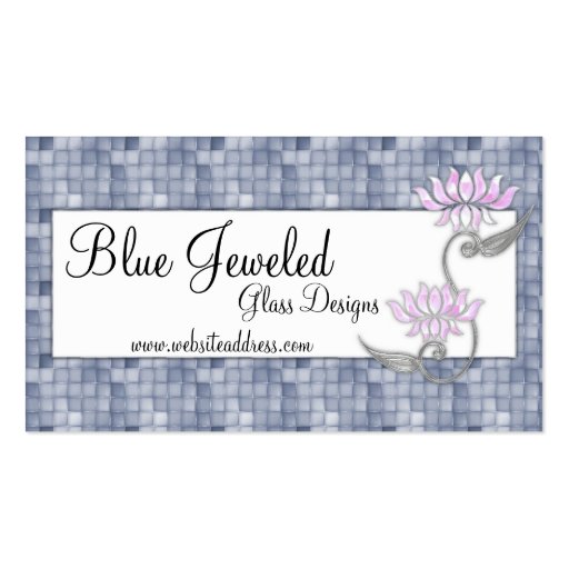 Business Card :: Blue Glass & Jeweled