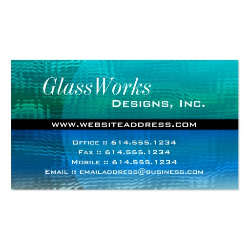 Business Card :: Blue & Green Glass Modern (front side)