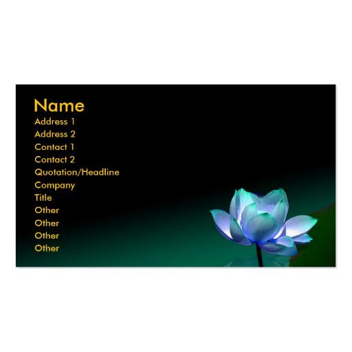 Business card, Blue lotus and buddha (front side)