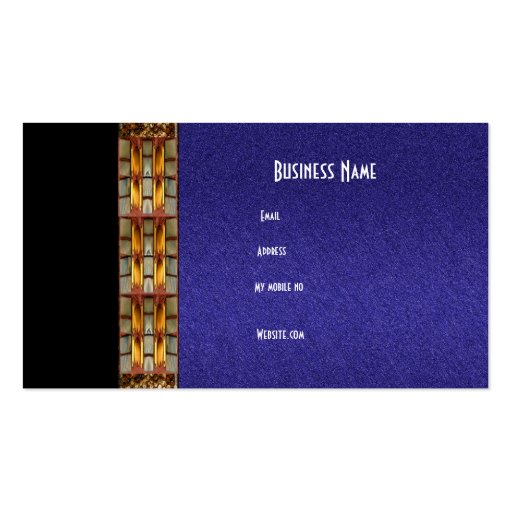 Business Card Blue Sandpaper Black (back side)